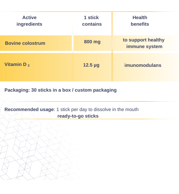 Colostrum sticks